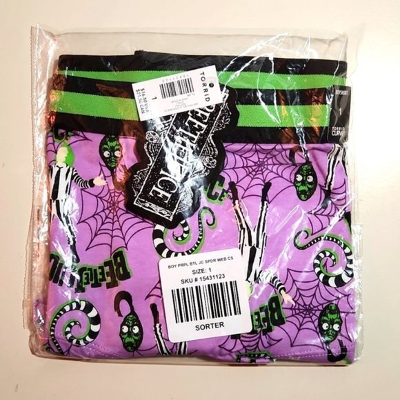 ❤️NWT VINTAGE TORRID BEETLEJUICE SPIDER WEB BOYSHORT PANTY PLUS SIZE HALLOWEEN - Picture 3 of 14